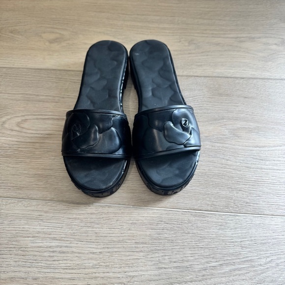 Valentino Atelier Rose Black Slide Women’s 38 MSRP $450 - Picture 3 of 9